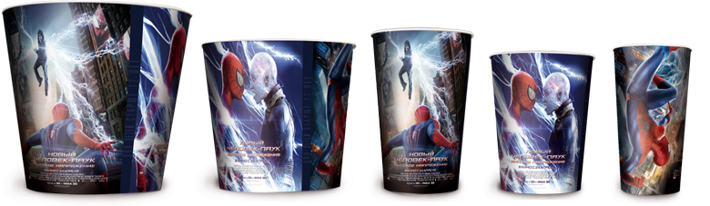 Бумажные стаканы для попкорна к фильму «Новый Человек-паук: Высокое напряжение»